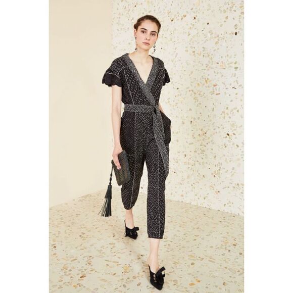 EUC Ulla Johnson Reiko cotton Jumpsuit in Noir